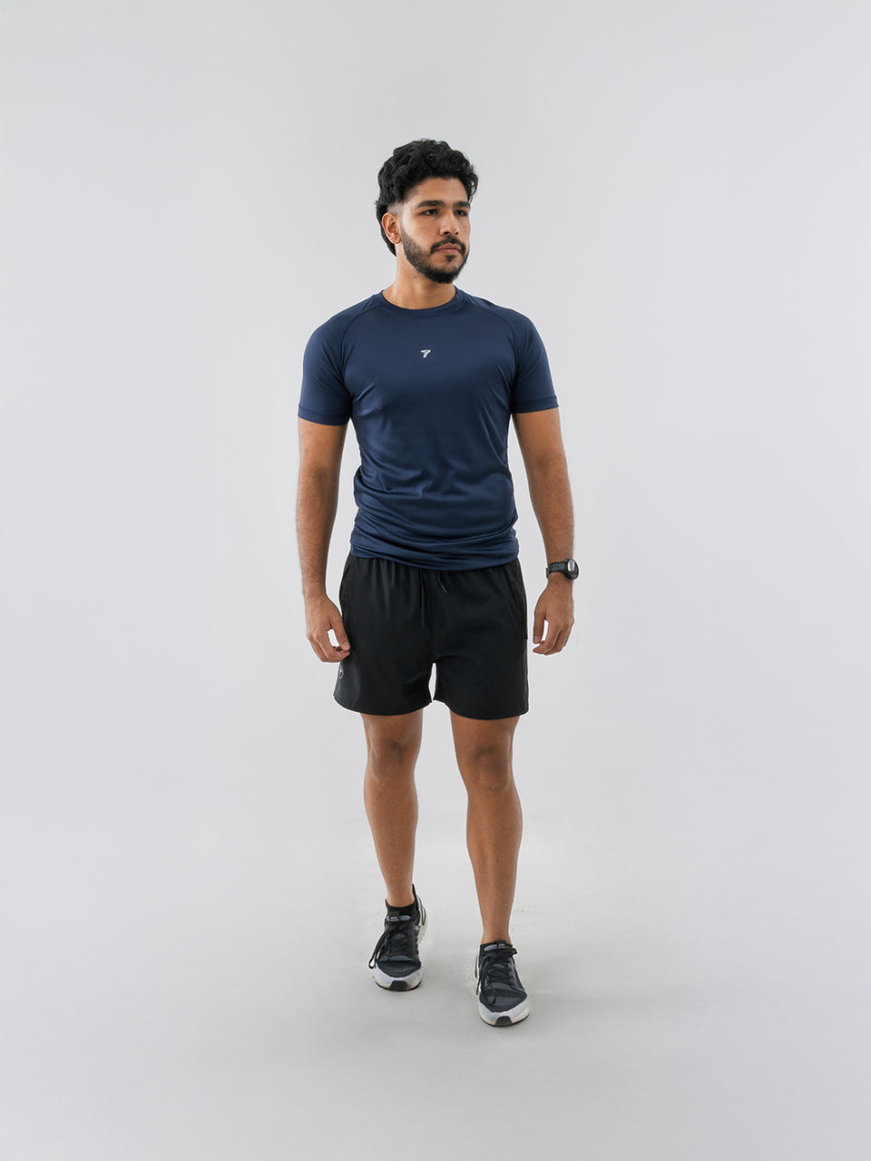 Camiseta Deportiva Básica Azul Turquí Para Hombre