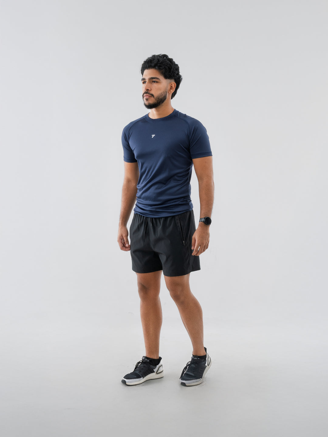 Camiseta Deportiva Básica Azul Turquí Para Hombre