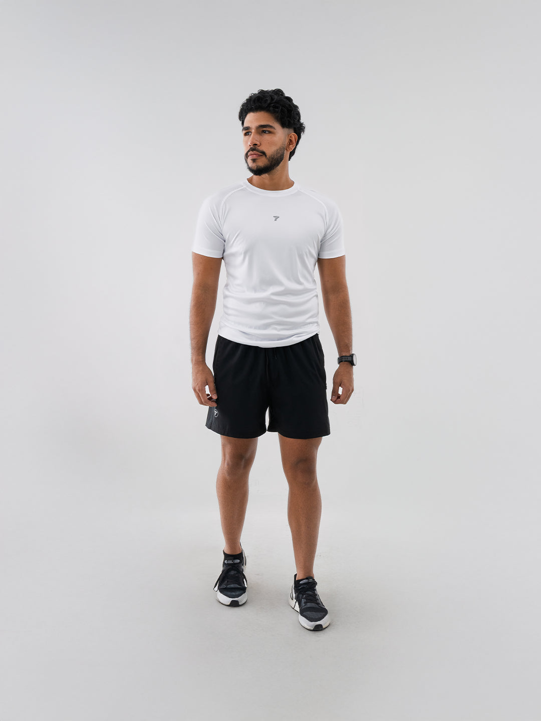 Camiseta Deportiva Básica Blanco Para Hombre