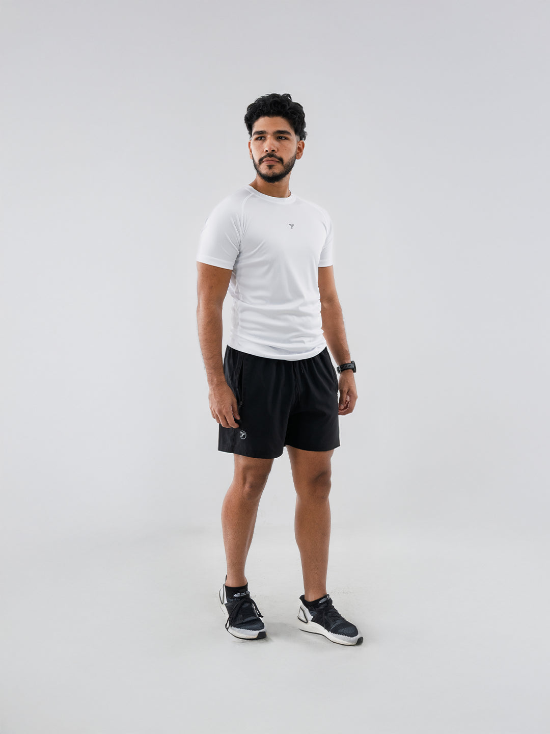 Camiseta Deportiva Básica Blanco Para Hombre