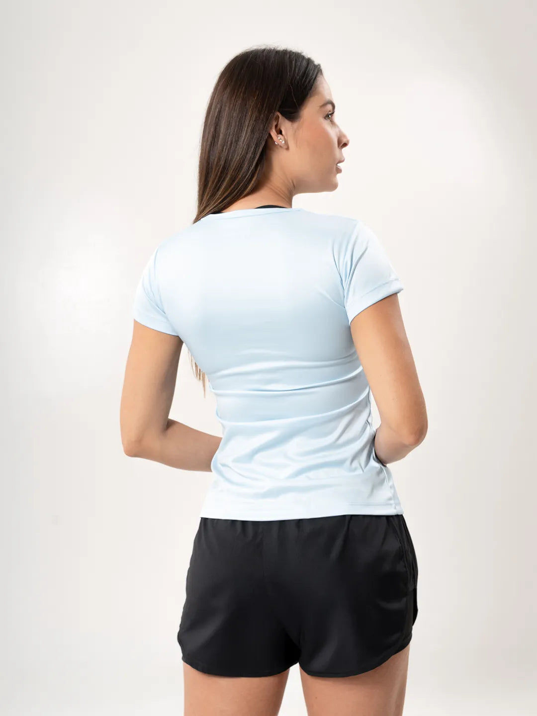 Camiseta Deportiva Básica para Mujer – Azul Celeste