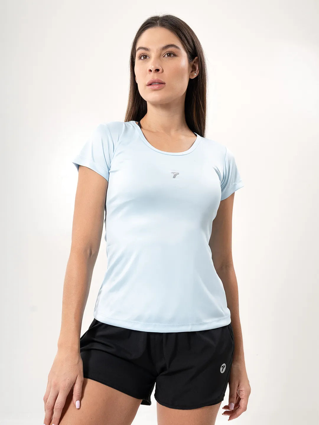 Camiseta Deportiva Básica para Mujer – Azul Celeste