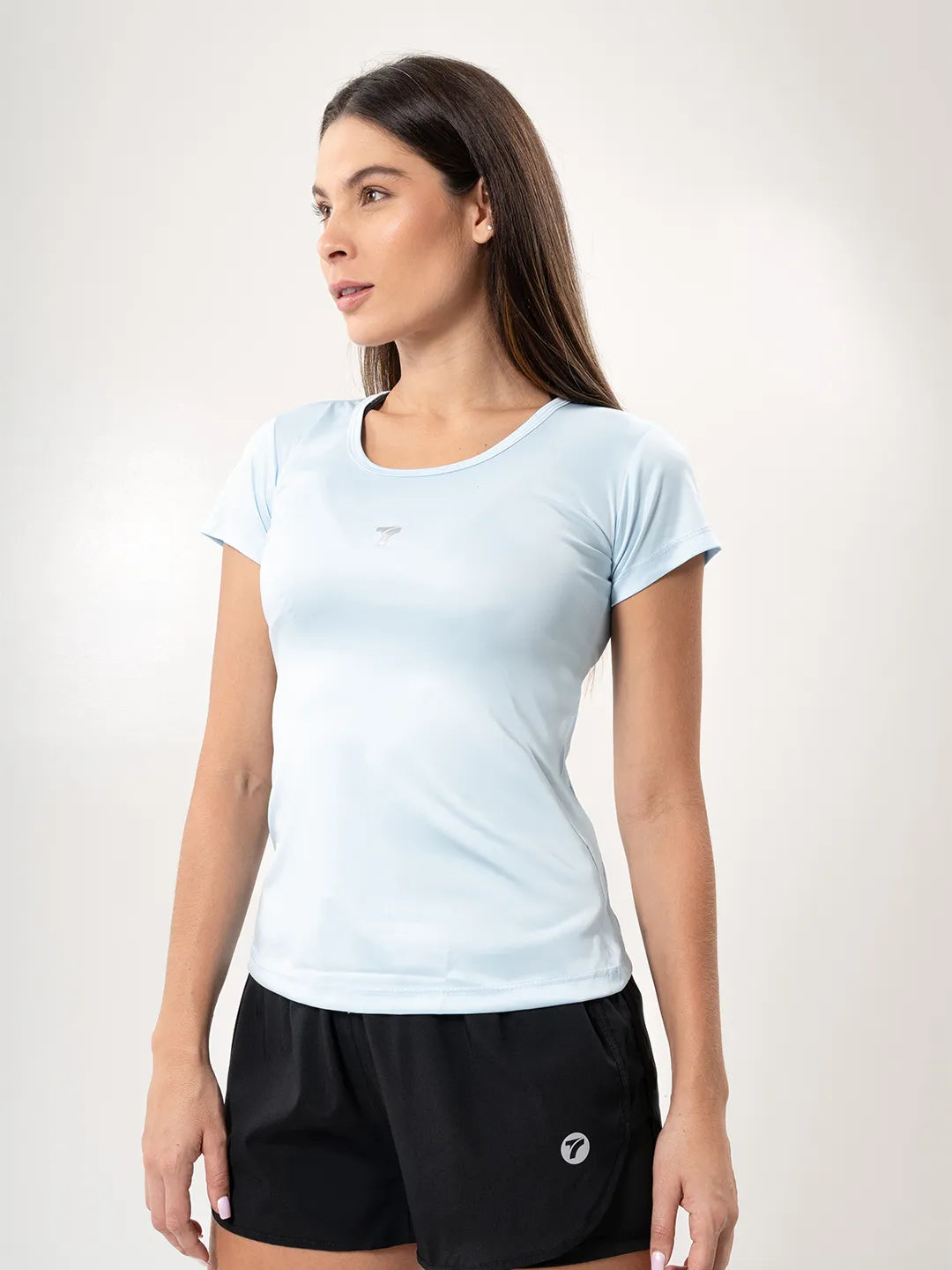 Camiseta Deportiva Básica para Mujer – Azul Celeste