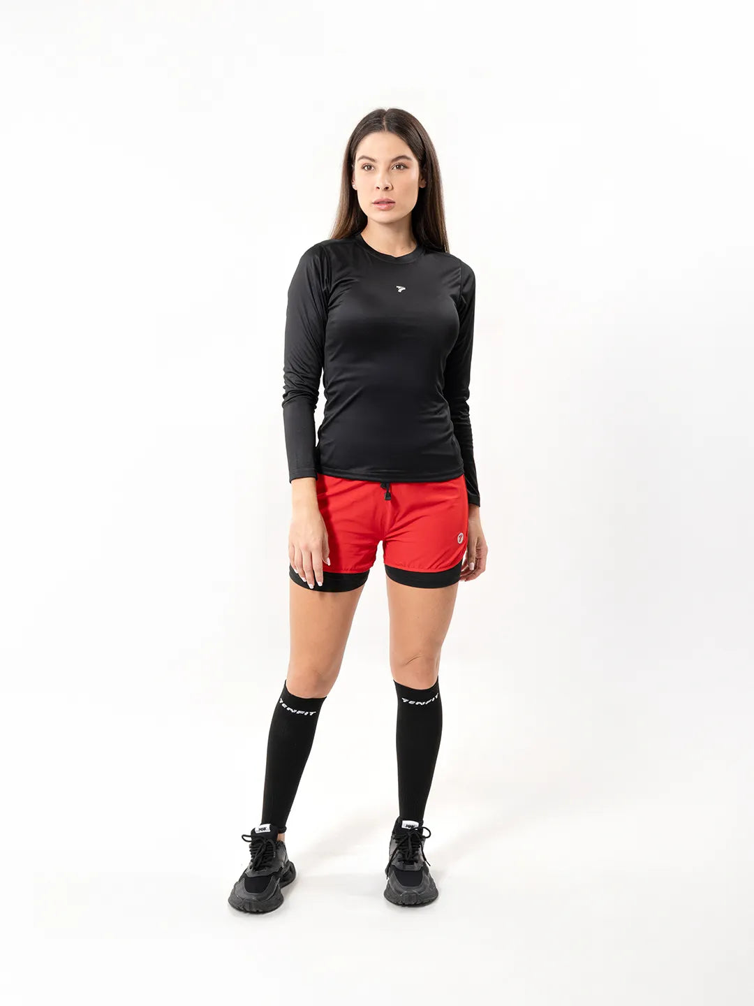 Buzo de Compresión Deportivo para Mujer – Negro