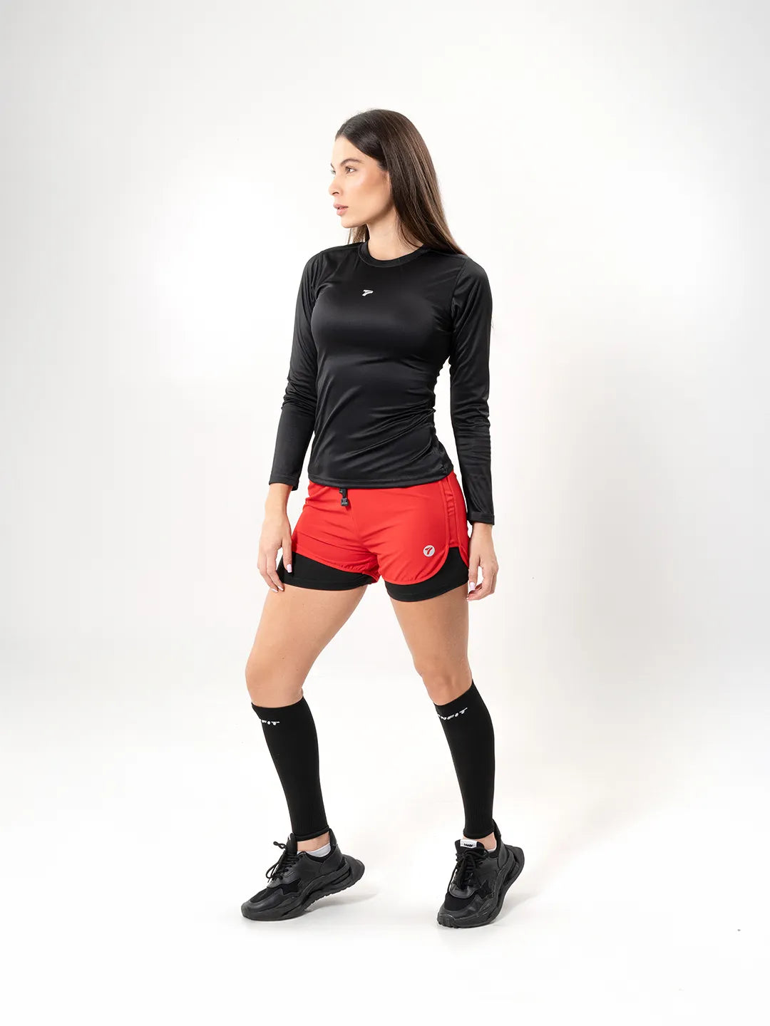 Buzo de Compresión Deportivo para Mujer – Negro