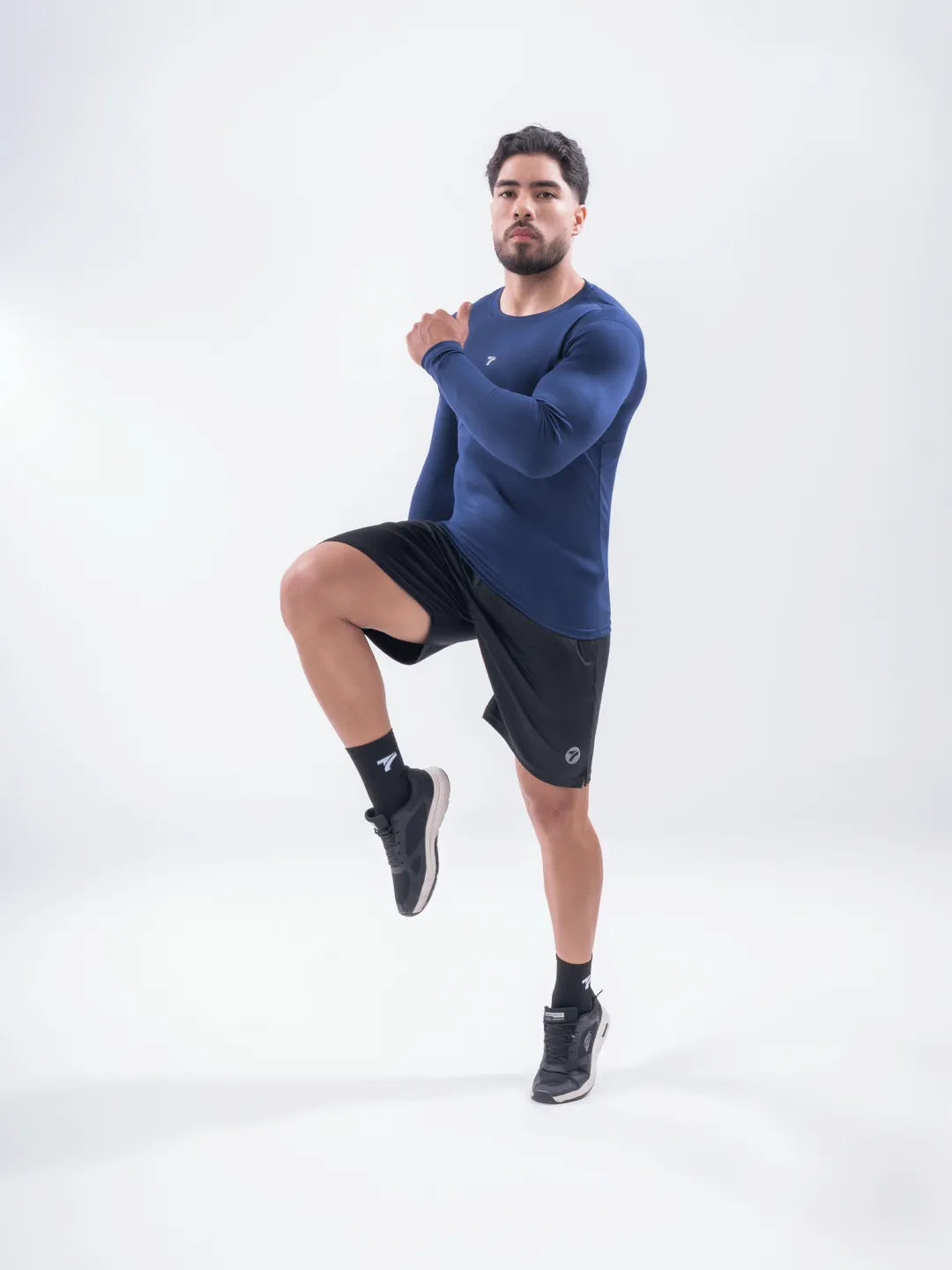 Buzo de Compresión Deportivo Hombre Color Azul Turquí