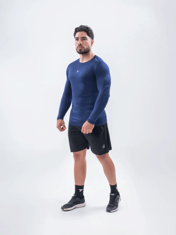 Buzo de Compresión Deportivo Hombre Color Azul Turquí