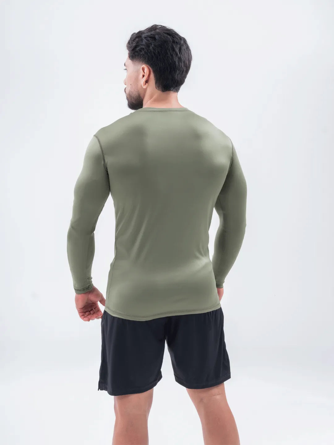 Buzo de Compresión Deportivo Hombre Color Verde Militar