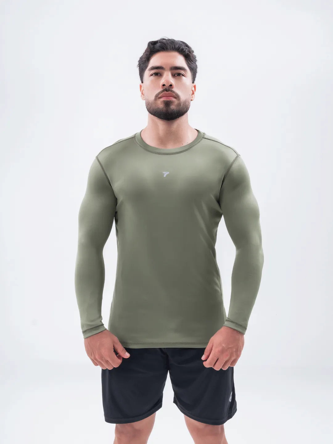 Buzo de Compresión Deportivo Hombre Color Verde Militar