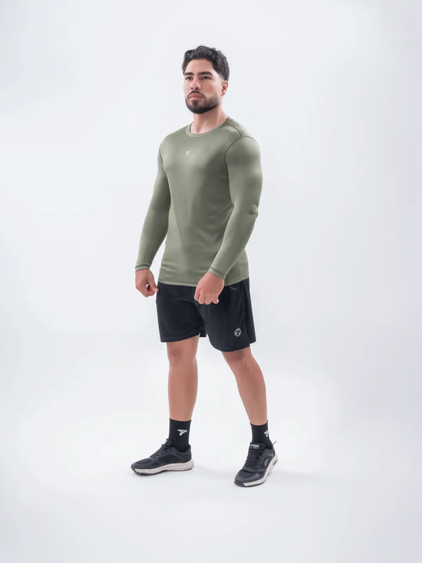 Buzo de Compresión Deportivo Hombre Color Verde Militar