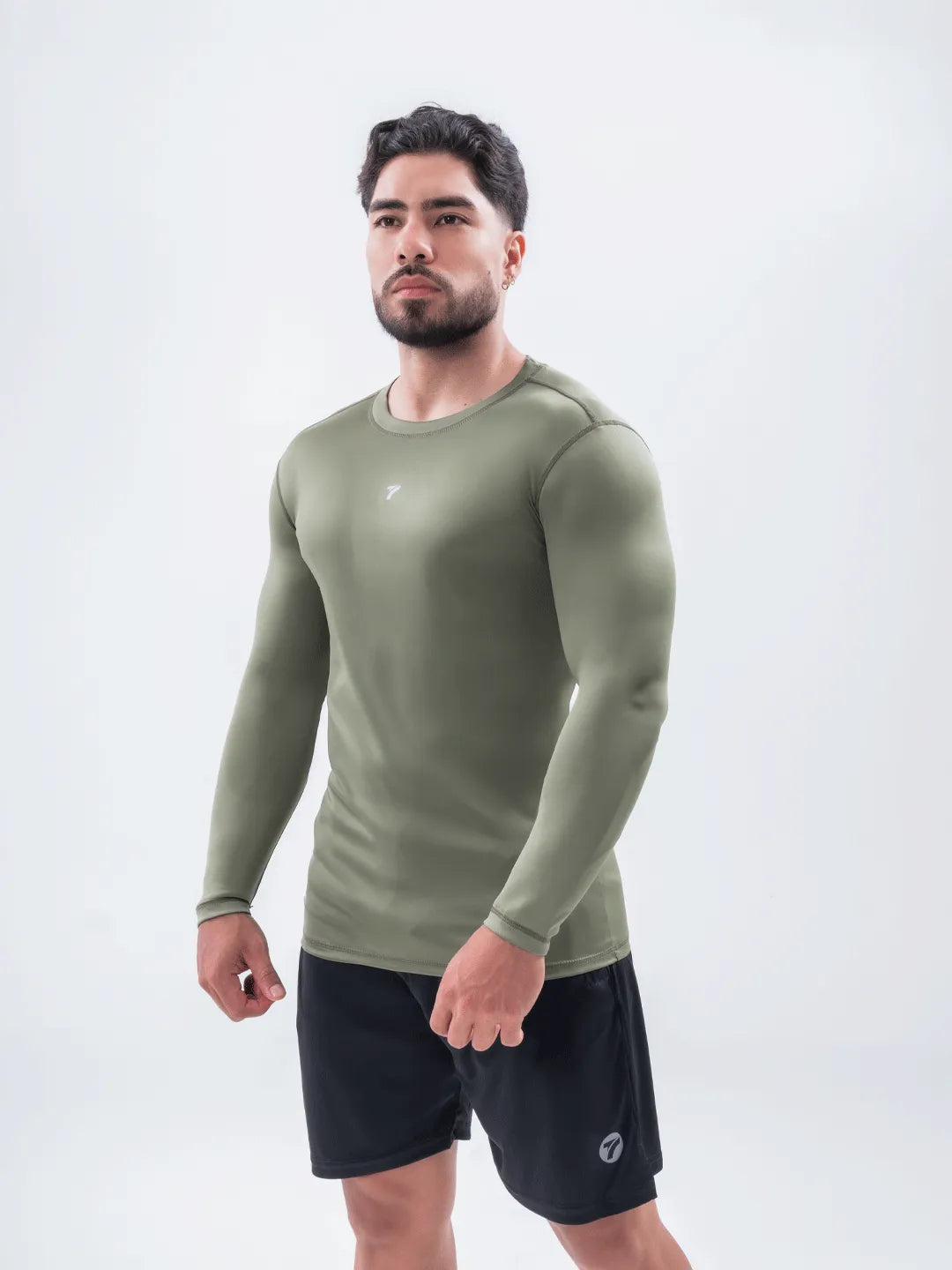 Buzo de Compresión Deportivo Hombre Color Verde Militar