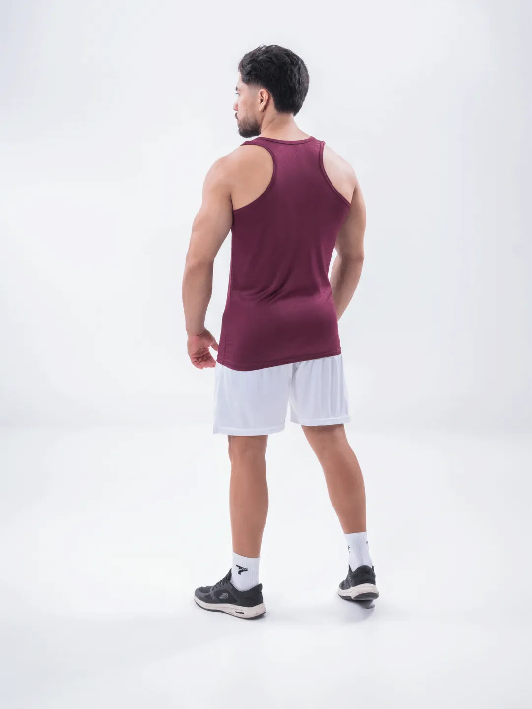 Camiseta Esqueleto Deportiva Dri Fit de Hombre – Vinotinto Oscuro