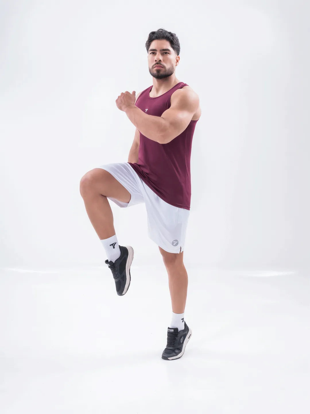 Camiseta Esqueleto Deportiva Dri Fit de Hombre – Vinotinto Oscuro