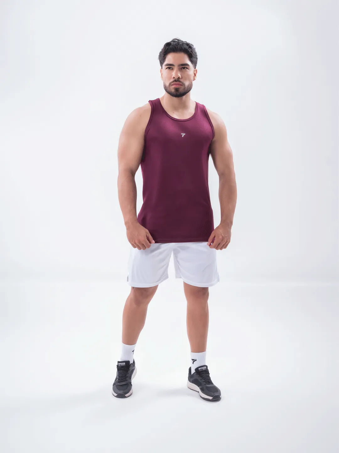Camiseta Esqueleto Deportiva Dri Fit de Hombre – Vinotinto Oscuro