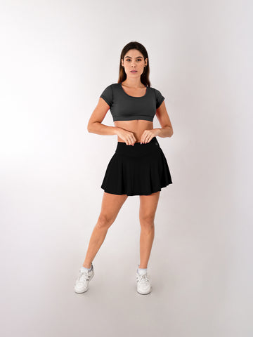 Falda Deportiva de Mujer con Short Tradicional – Negro