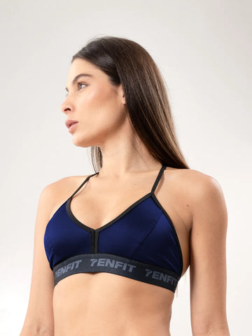 Top Deportivo de Mujer con Copa en Microfibra – Azul Turquí