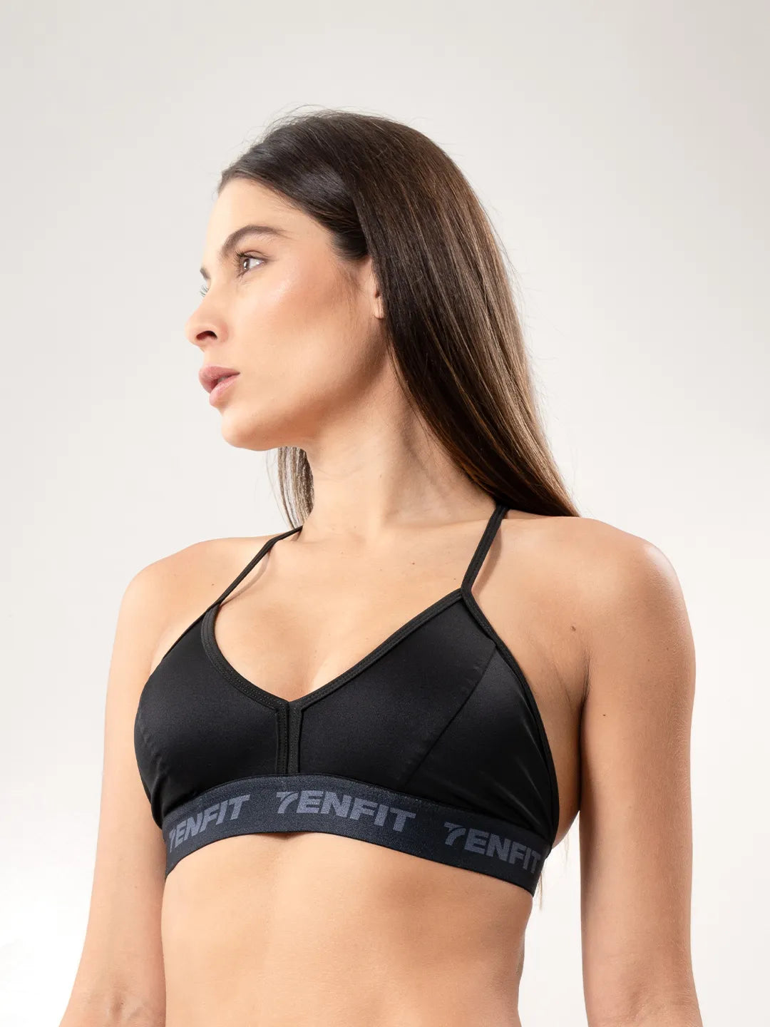 Top Deportivo de Mujer con Copa en Microfibra – Negro