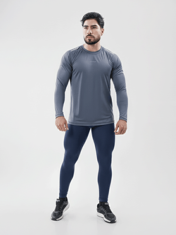 Licra Larga Deportiva de Hombre Unicolor Suplex - Azul Turquí