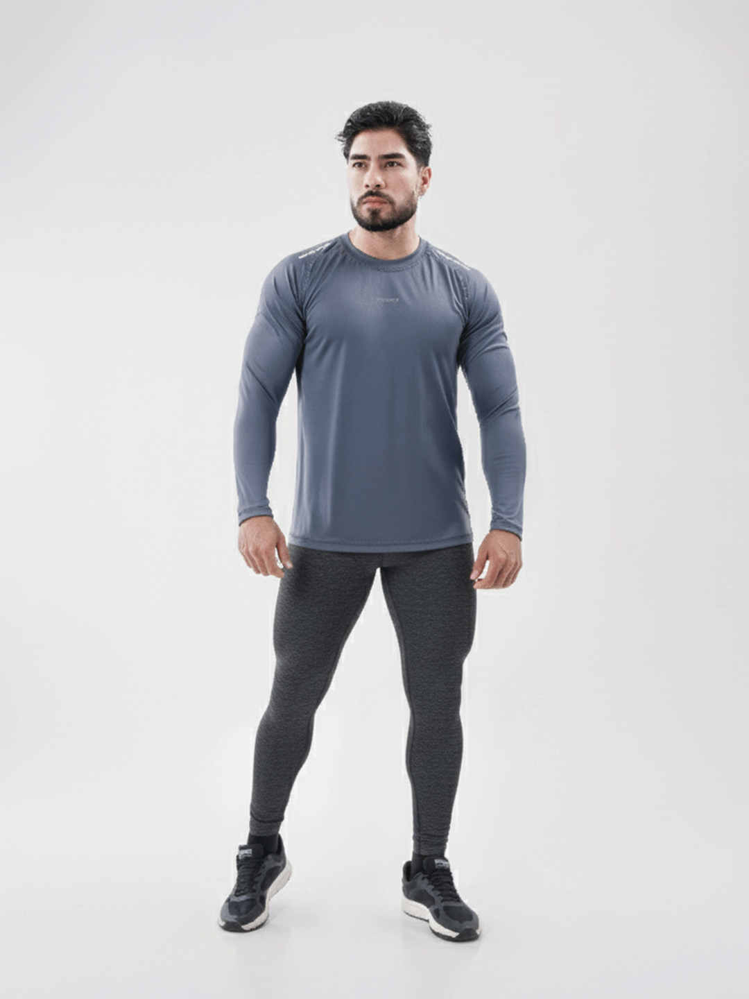 Licra Larga Deportiva de Hombre Unicolor Suplex - Gris Jaspe Oscuro