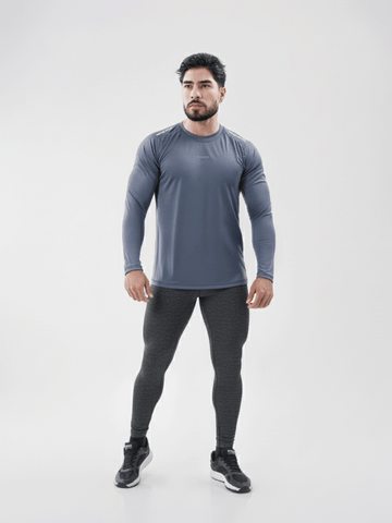 Licra Larga Deportiva de Hombre Unicolor Suplex - Gris Jaspe Oscuro
