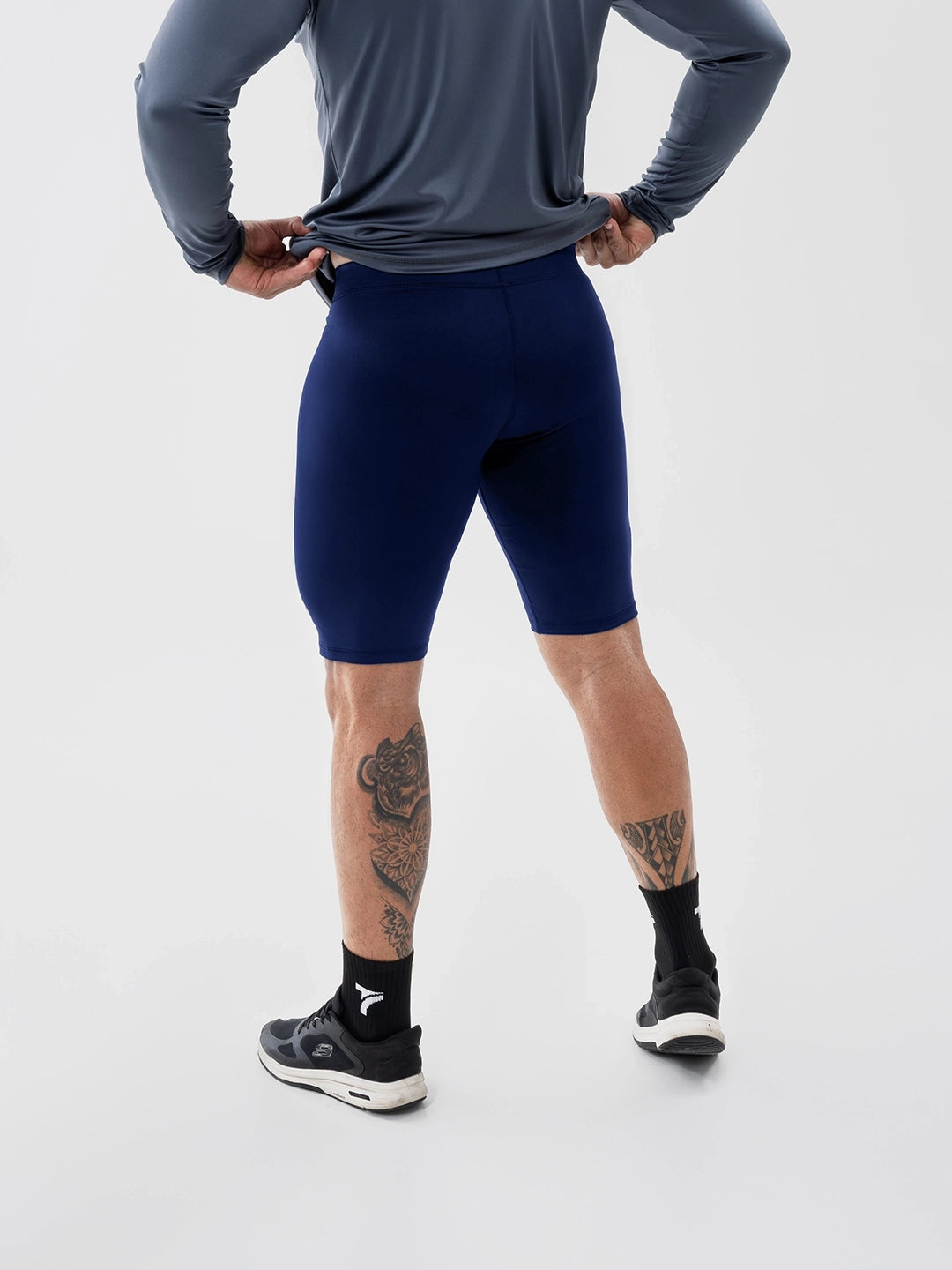 Licra Corta Deportiva de Hombre Unicolor Suplex - Azul Turquí