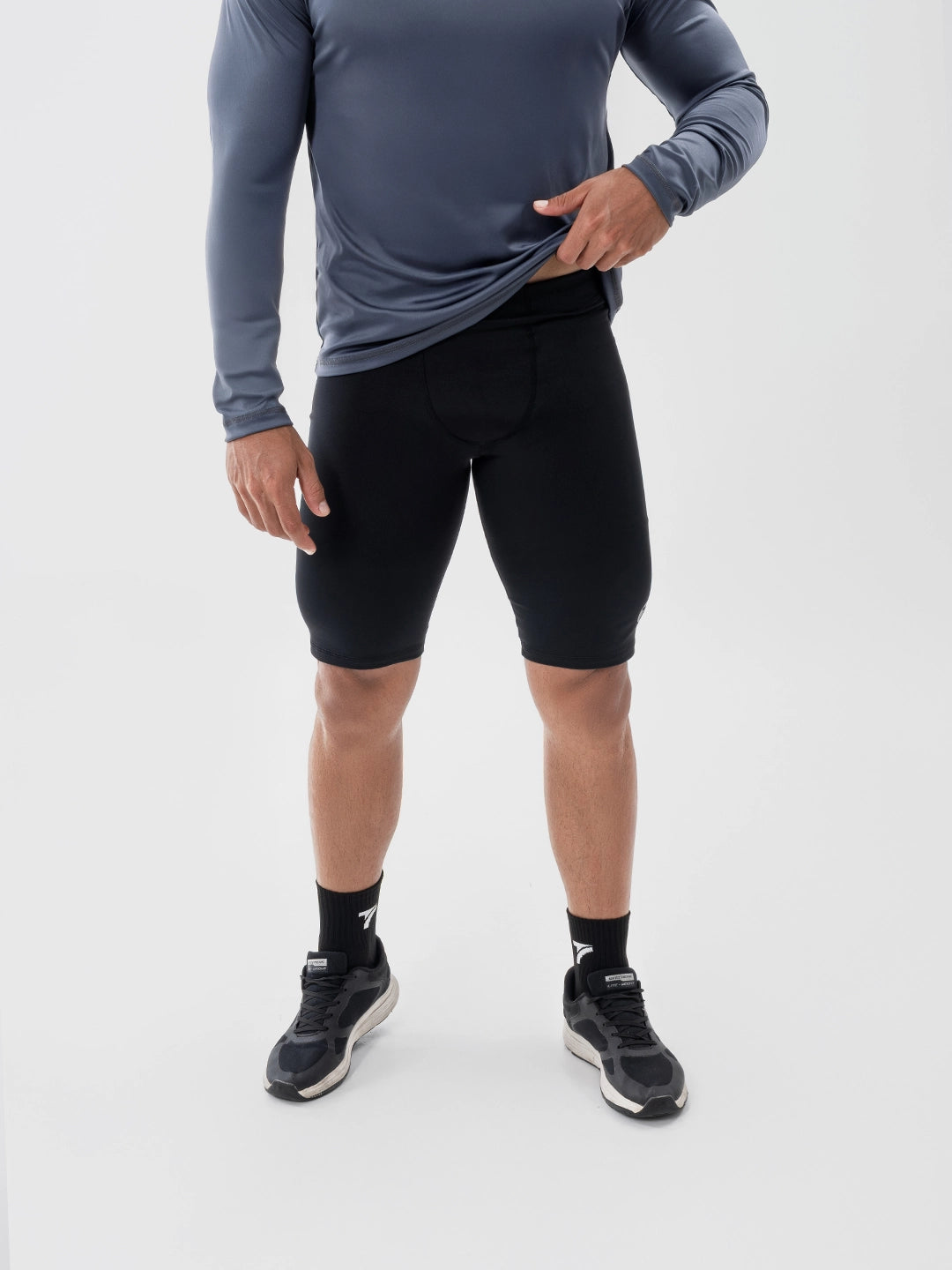Licra Corta Deportiva de Hombre Unicolor Suplex - Negro