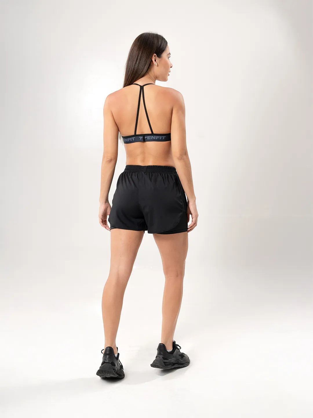 Short Deportivo con Licra Interna para Running de Mujer – Negro
