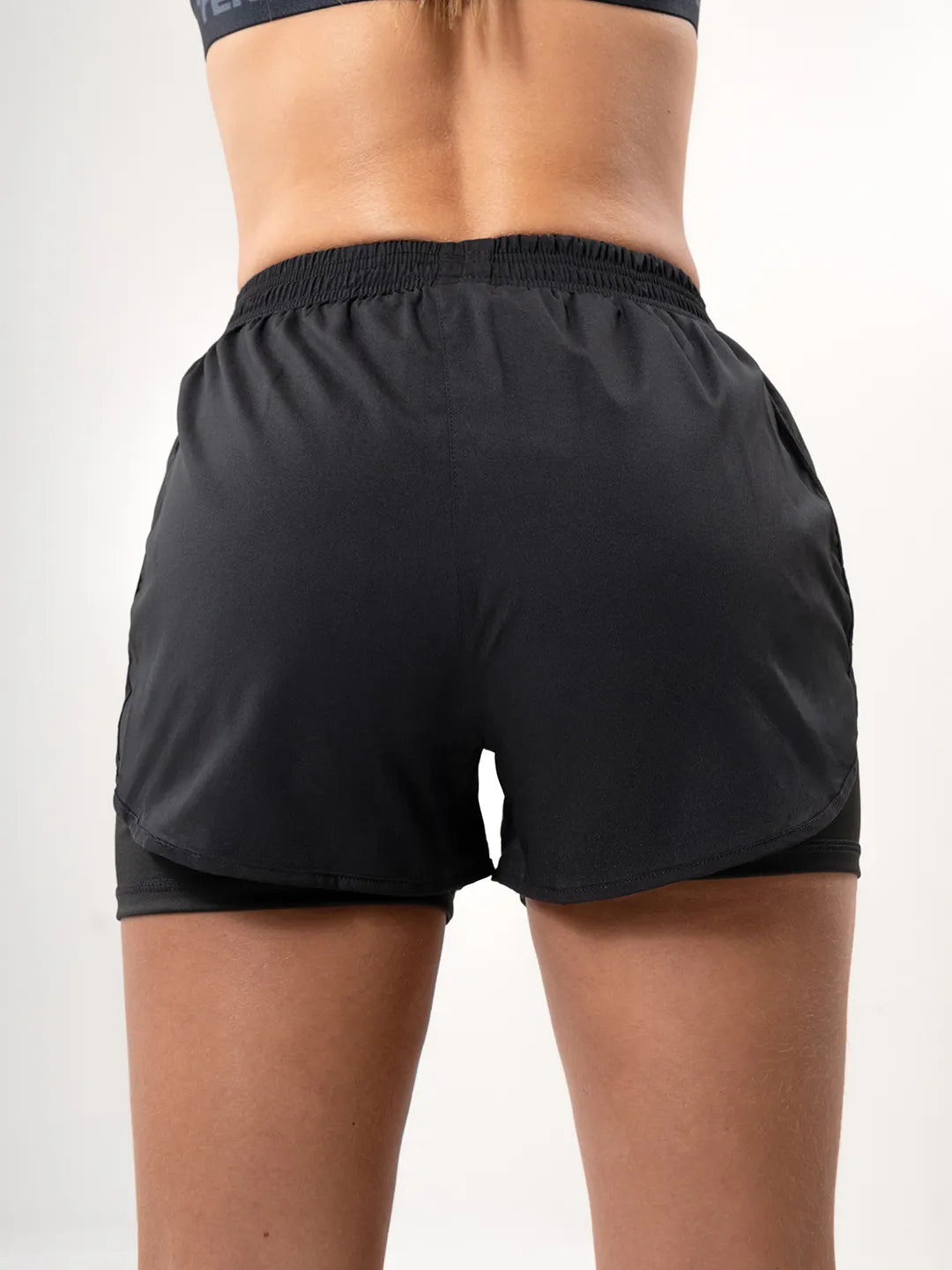 Short Deportivo con Licra Interna para Running de Mujer – Negro