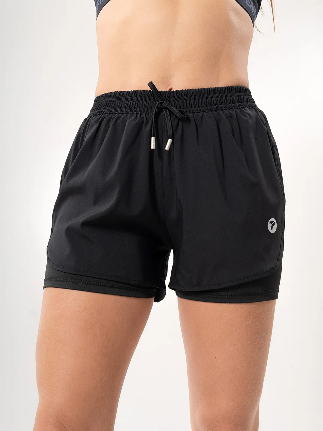 Short Deportivo con Licra Interna para Running de Mujer – Negro