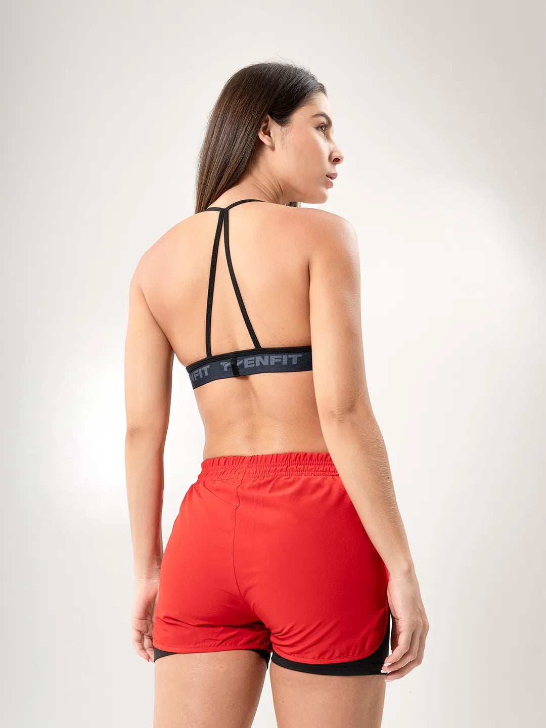 Short Deportivo con Licra Interna para Running de Mujer – Rojo