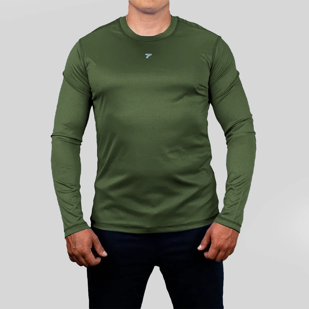 Buzo de Compresión Plus Size de Hombre – Verde Militar