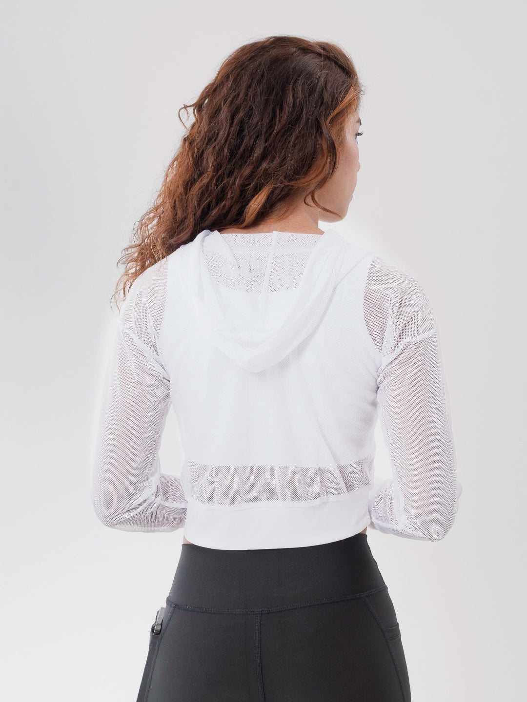 Buzo Deportivo de Mujer con Capota y Malla - Blanco