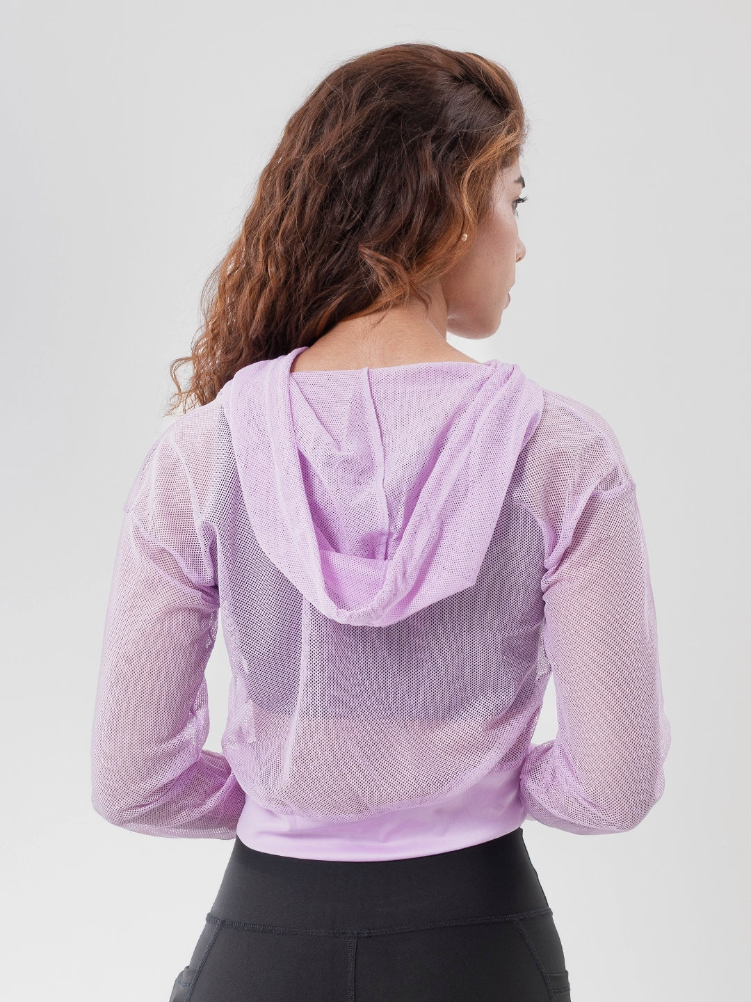 Buzo Deportivo de Mujer con Capota y Malla - Lila Oscuro