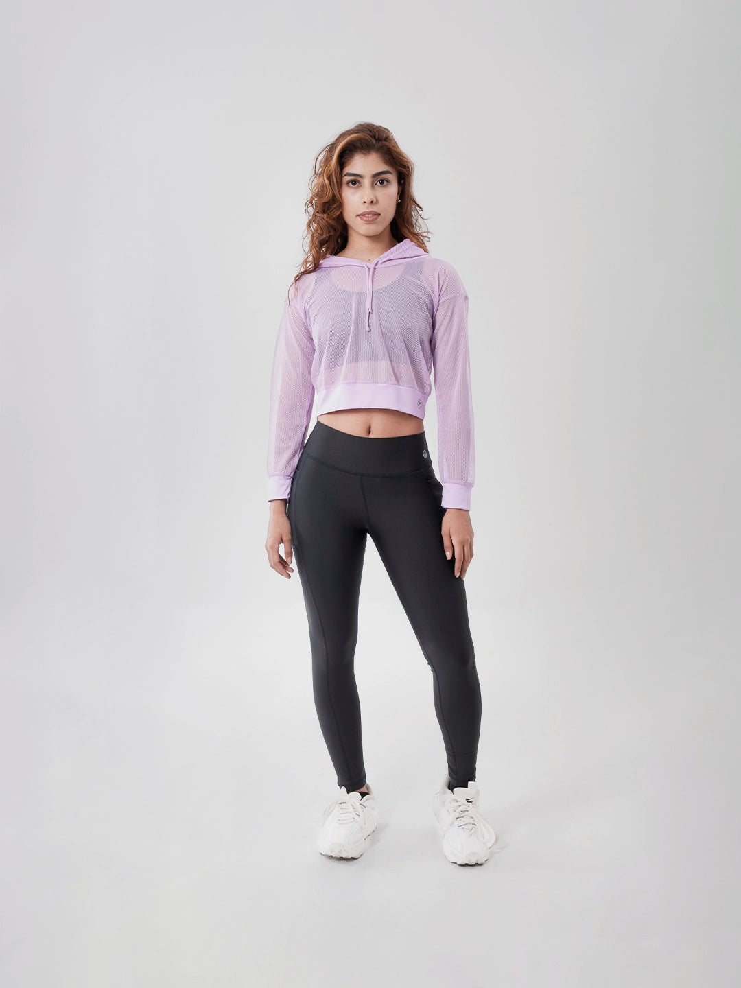 Buzo Deportivo de Mujer con Capota y Malla - Lila Oscuro