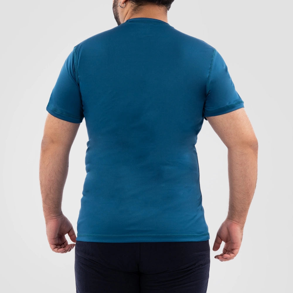 Camiseta Deportiva de Hombre Plus Size Fist - Azul Petróleo