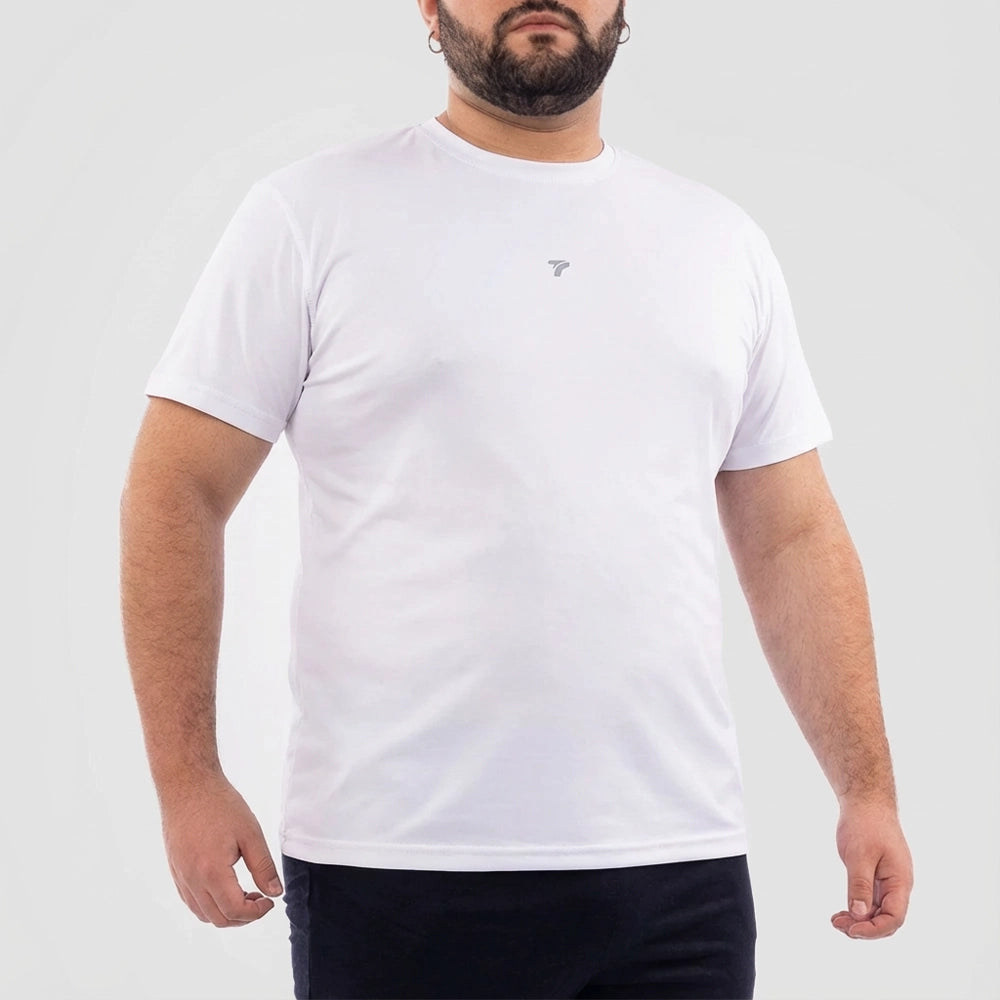 Camiseta Deportiva de Hombre Plus Size Fist - Blanco