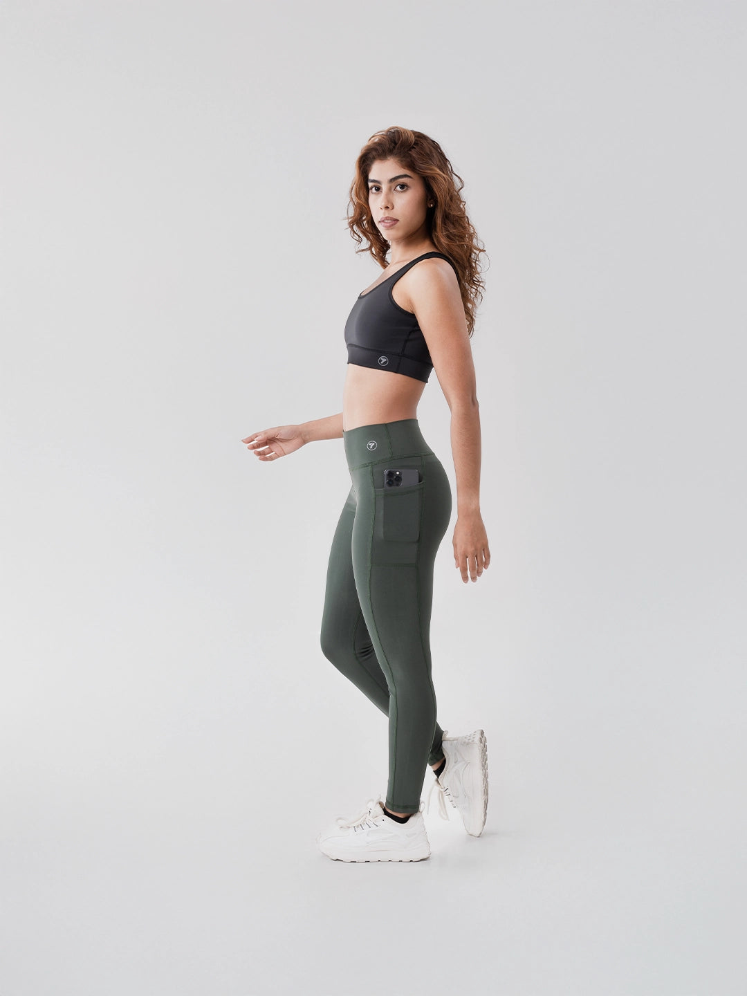 Leggins Deportivos de Mujer con Bolsillo - Verde Militar