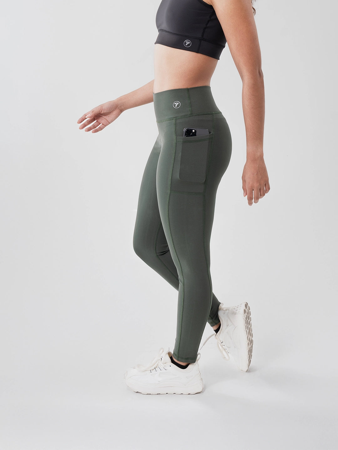 Leggins Deportivos de Mujer con Bolsillo - Verde Militar