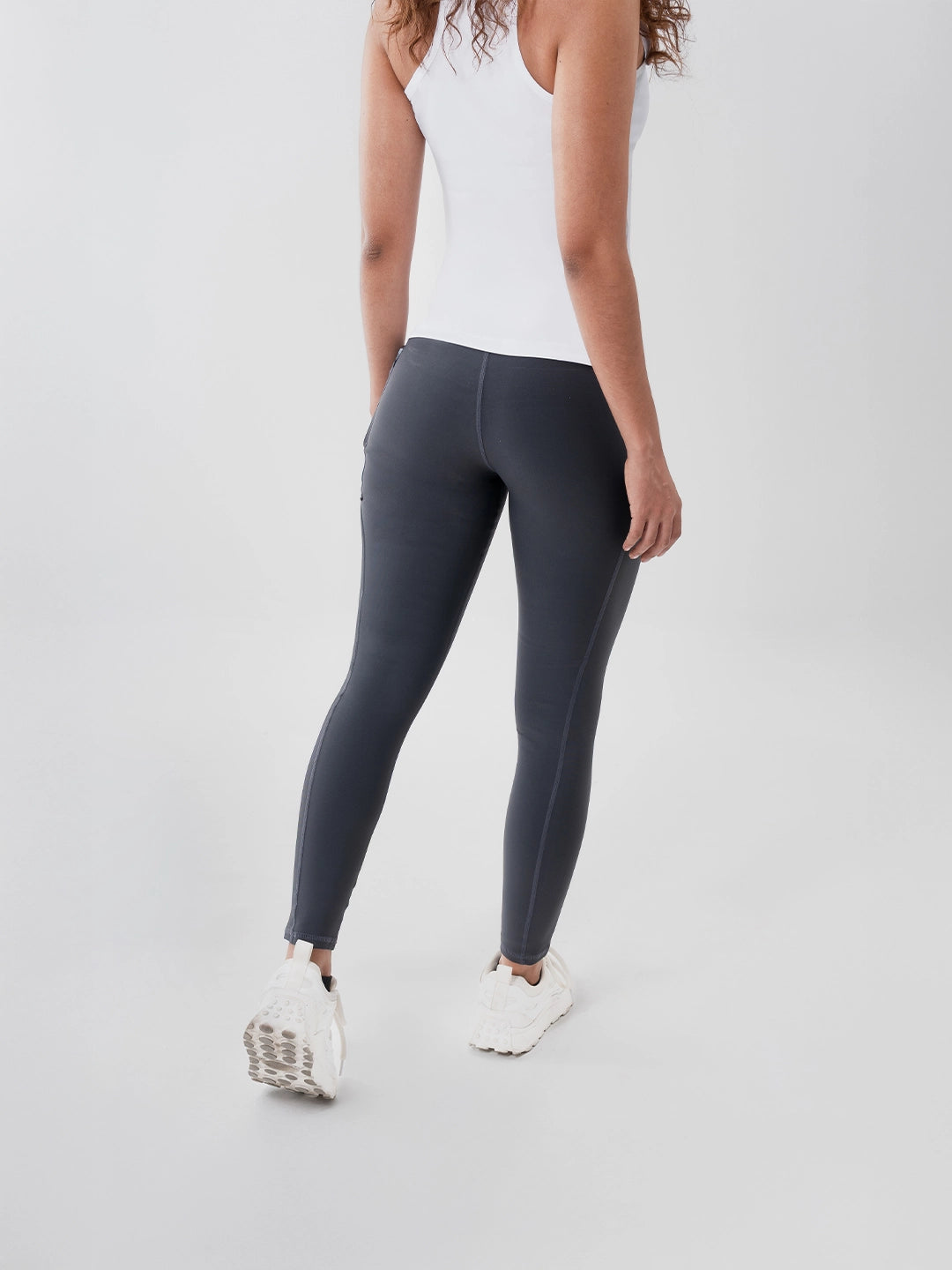 Leggins Deportivos de Mujer con Bolsillo - Gris Oscuro