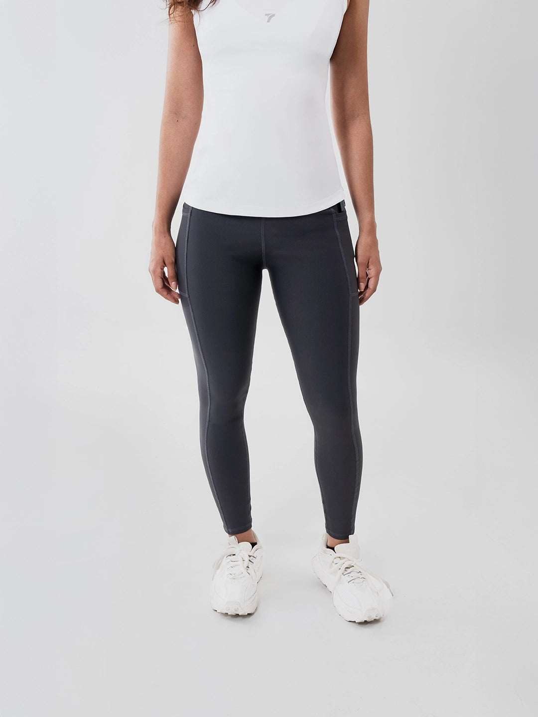 Leggins Deportivos de Mujer con Bolsillo - Gris Oscuro
