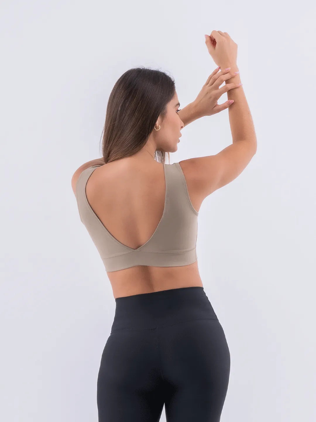 Top Deportivo de Mujer Hyperflex - Caqui con Negro