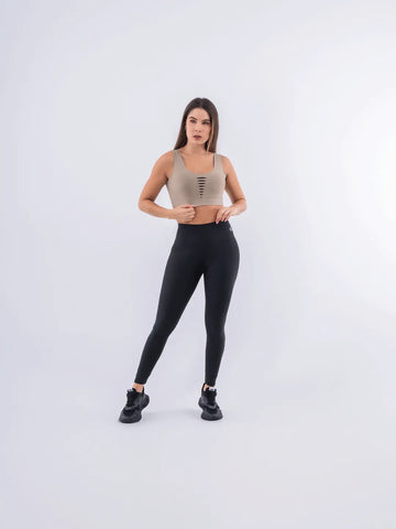 Top Deportivo de Mujer Hyperflex - Caqui con Negro