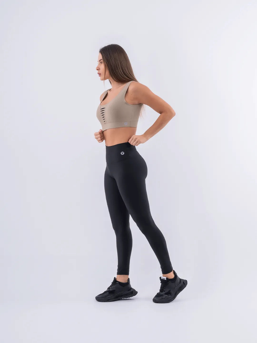 Top Deportivo de Mujer Hyperflex - Caqui con Negro