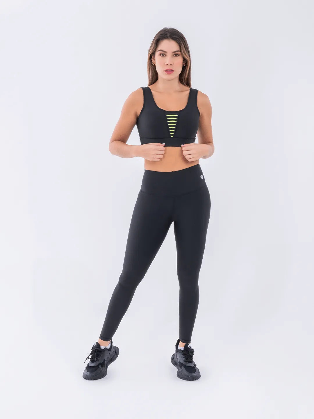 Top Deportivo de Mujer Hyperflex - Negro con Amarillo Neón