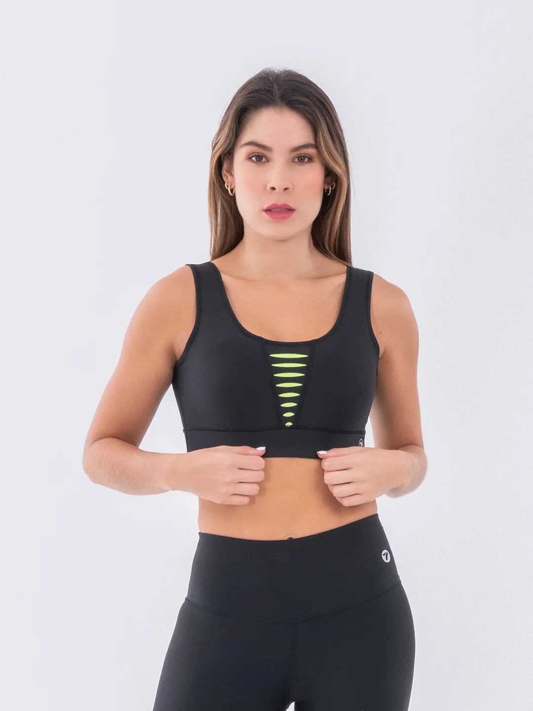 Top Deportivo de Mujer Hyperflex - Negro con Amarillo Neón