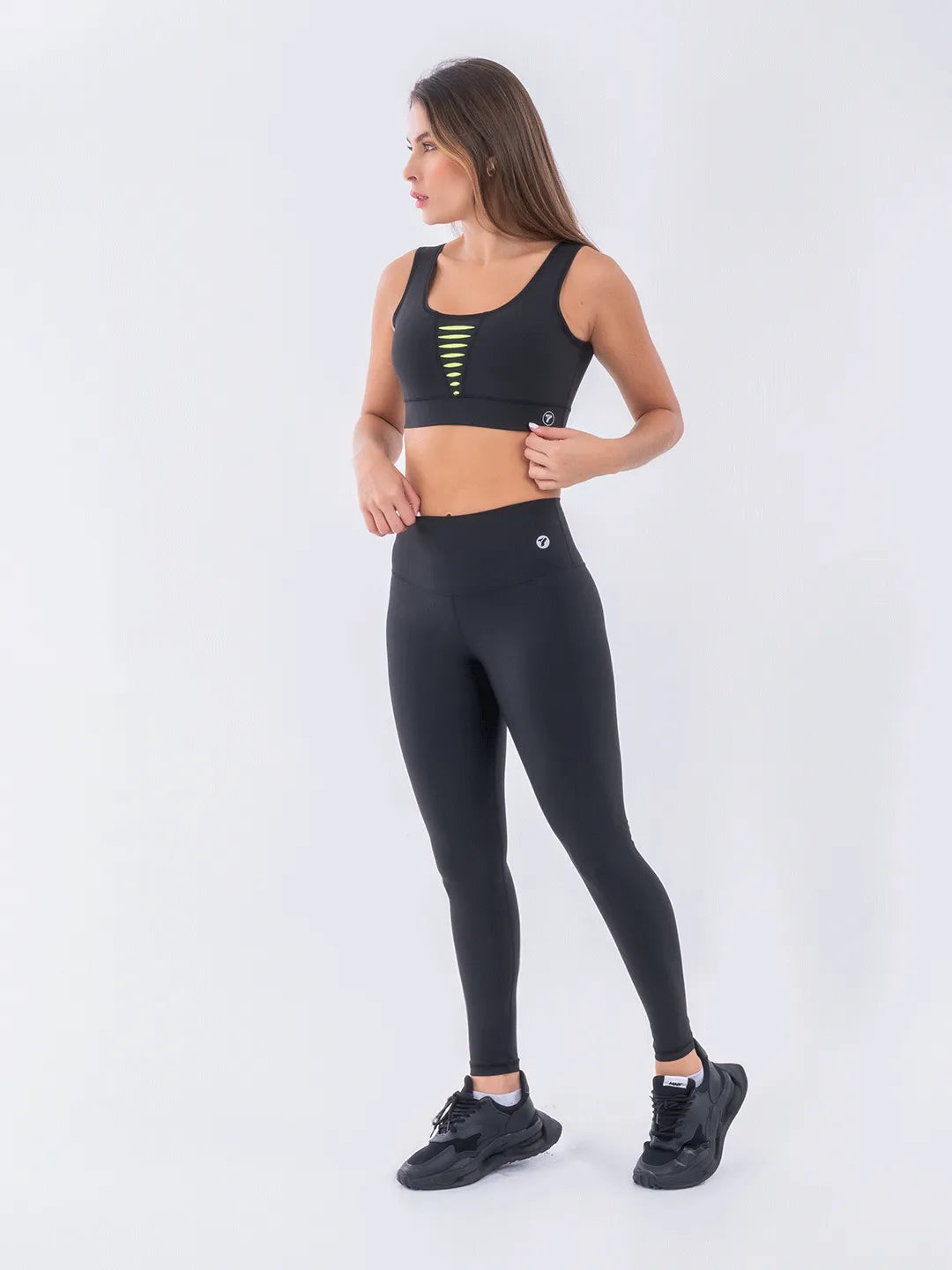 Top Deportivo de Mujer Hyperflex - Negro con Amarillo Neón