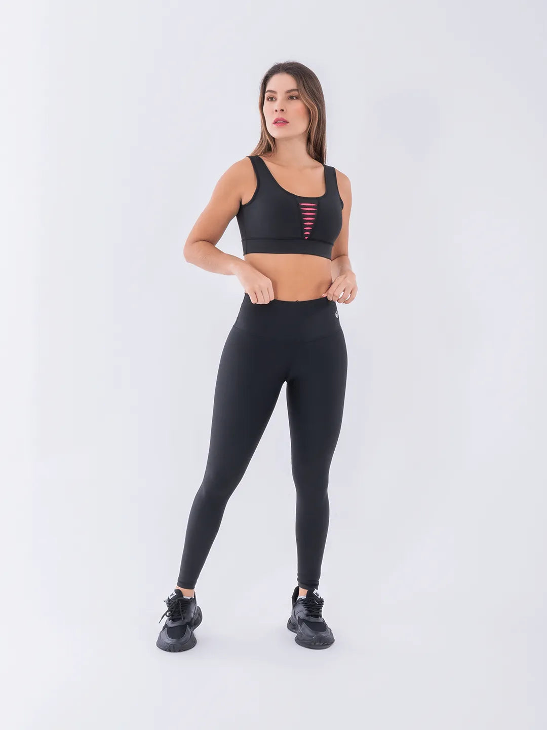 Top Deportivo de Mujer Hyperflex - Negro con Rosado Neón