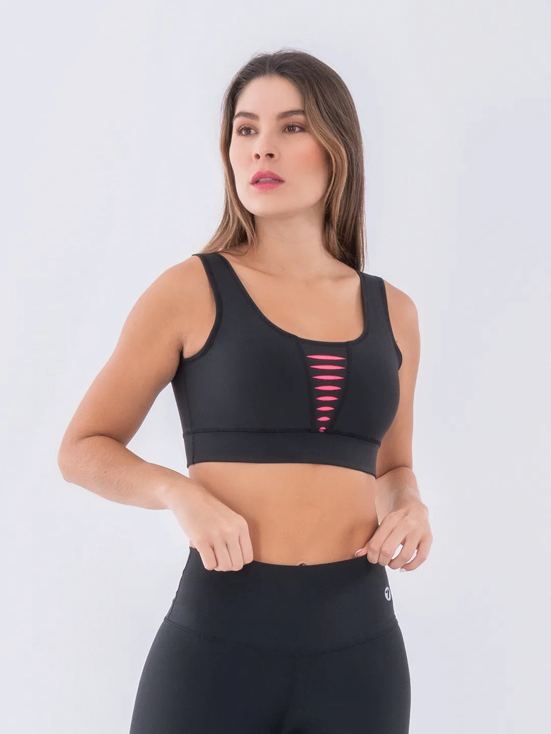 Top Deportivo de Mujer Hyperflex - Negro con Rosado Neón