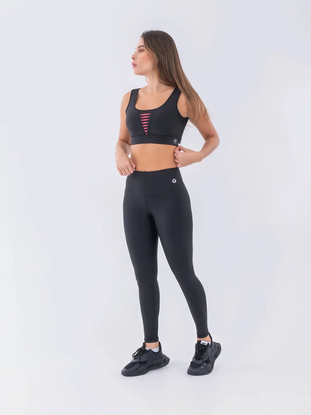 Top Deportivo de Mujer Hyperflex - Negro con Rosado Neón