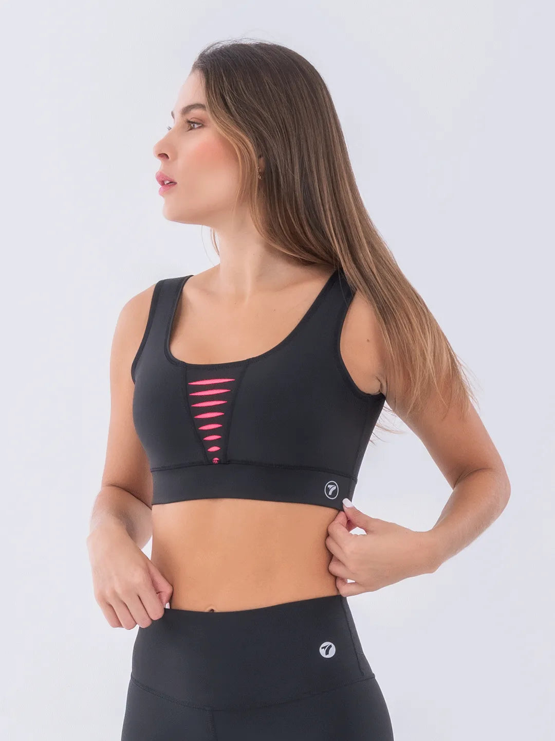 Top Deportivo de Mujer Hyperflex - Negro con Rosado Neón